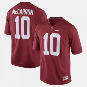 Men Bama #10 Alumni Football Game A.J. McCarron college Jersey - Crimson