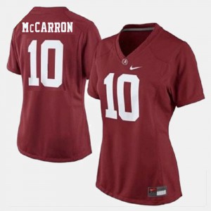 Women Bama Football #10 A.J. McCarron college Jersey - Red