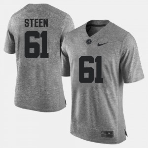 Men's #61 Gridiron Gray Limited Alabama Crimson Tide Gridiron Limited Anthony Steen college Jersey - Gray