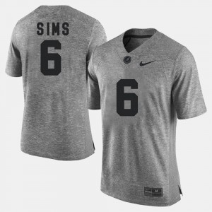 Men #6 Gridiron Limited Alabama Gridiron Gray Limited Blake Sims college Jersey - Gray