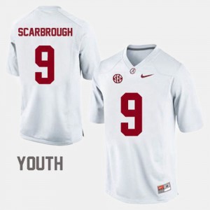 Kids Football Alabama Crimson Tide #9 Bo Scarbrough college Jersey - White