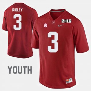 Youth(Kids) Alabama Roll Tide Football #3 Calvin Ridley college Jersey - Crimson