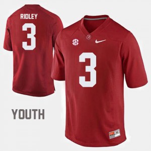 For Kids #3 Bama Football Calvin Ridley college Jersey - Red