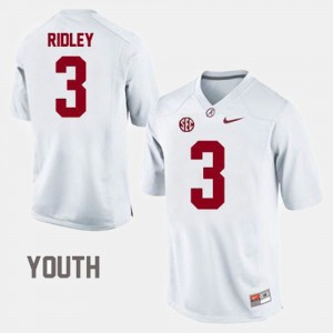 Kids #3 Football Bama Calvin Ridley college Jersey - White