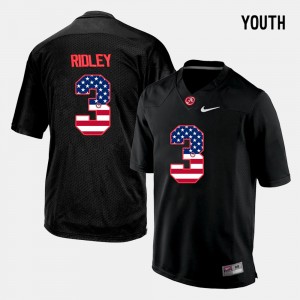 For Kids #3 University of Alabama US Flag Fashion Calvin Ridley college Jersey - Black