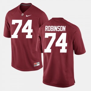 Men Alumni Football Game Roll Tide #74 Cam Robinson college Jersey - Crimson