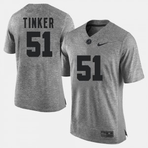 Men's Bama Gridiron Limited #51 Gridiron Gray Limited Carson Tinker college Jersey - Gray