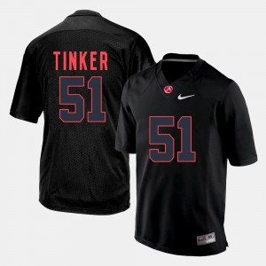 Mens #51 Carson Tinker college Jersey - Black Silhouette Bama