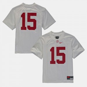 Kids University of Alabama Football #16 college Jersey - White