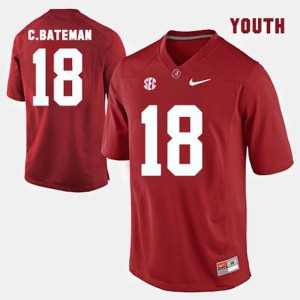 Youth(Kids) #18 Cooper Bateman college Jersey - Red Football Bama