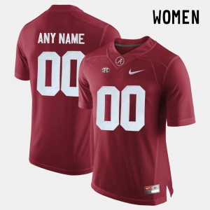 Women's #00 college Custom Jerseys - Crimson Limited Football Alabama Crimson Tide