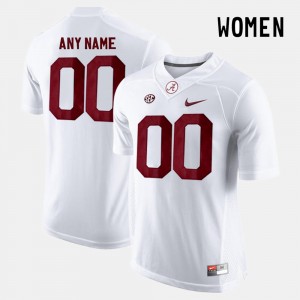 Womens Limited Football #00 University of Alabama college Customized Jerseys - White