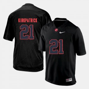 Men #21 Silhouette Alabama Roll Tide Dre Kirkpatrick college Jersey - Black