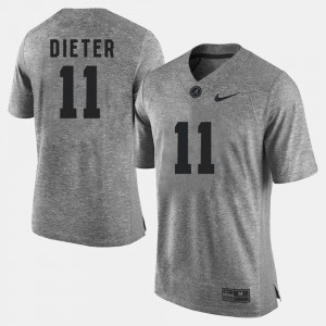 Men's Gridiron Gray Limited #11 Gridiron Limited Alabama Crimson Tide Gehrig Dieter college Jersey - Gray