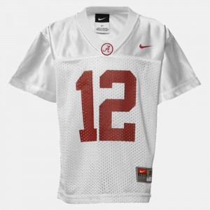 Youth Bama Football #12 Joe Namath college Jersey - White