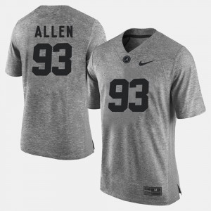 Men's Gridiron Limited Alabama Roll Tide Gridiron Gray Limited #93 Jonathan Allen college Jersey - Gray