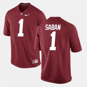 Mens Alumni Football Game #1 Bama Nick Saban college Jersey - Crimson