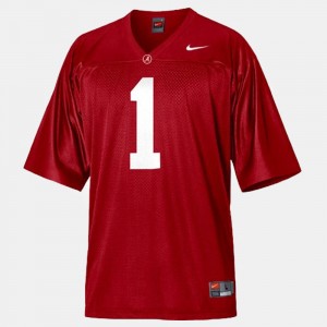 Youth(Kids) Bama #1 Football Nick Saban college Jersey - Red