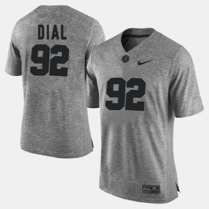 Men's Bama #92 Gridiron Limited Gridiron Gray Limited Quinton Dial college Jersey - Gray