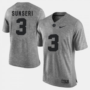 Men's Gridiron Limited Gridiron Gray Limited #3 Roll Tide Vinnie Sunseri college Jersey - Gray
