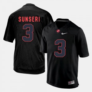 Men Silhouette #3 Roll Tide Vinnie Sunseri college Jersey - Black
