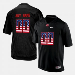 Men's Alabama Crimson Tide #00 US Flag Fashion college Customized Jersey - Black