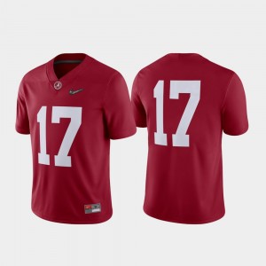 Men's Game Alabama Roll Tide #17 2018 Football Playoff college Jersey - Crimson