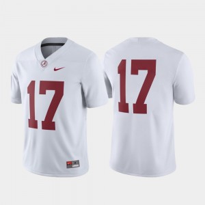 Men's #17 Football Game Alabama Crimson Tide college Jersey - White