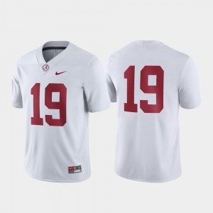 Men's Bama Game #19 college Jersey - White