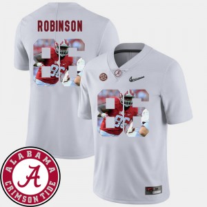 Men Football Alabama Crimson Tide #86 Pictorial Fashion A'Shawn Robinson college Jersey - White