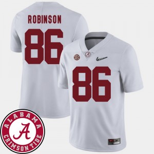 Men Alabama Crimson Tide #86 2018 SEC Patch Football A'Shawn Robinson college Jersey - White