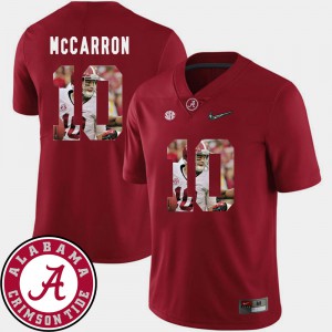 Men #10 Bama Football Pictorial Fashion AJ McCarron college Jersey - Crimson