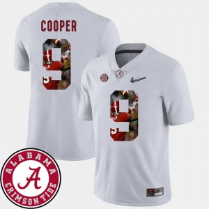 Mens Football Bama #9 Pictorial Fashion Amari Cooper college Jersey - White