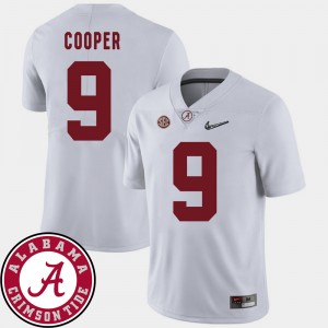 Men Bama #9 Football 2018 SEC Patch Amari Cooper college Jersey - White