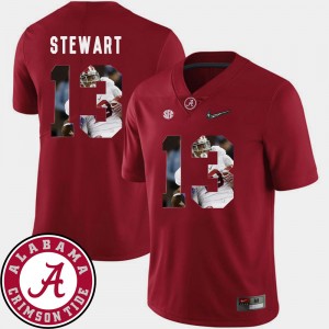 Men Football #13 Pictorial Fashion Alabama ArDarius Stewart college Jersey - Crimson