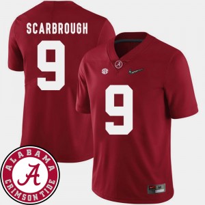 Mens 2018 SEC Patch Bama Football #9 Bo Scarbrough college Jersey - Crimson