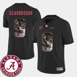 Men's Roll Tide Football #9 Pictorial Fashion Bo Scarbrough college Jersey - Black