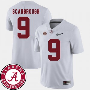 Men #9 Alabama Football 2018 SEC Patch Bo Scarbrough college Jersey - White
