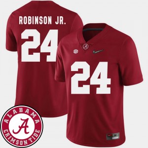 Mens 2018 SEC Patch Alabama Crimson Tide Football #24 Brian Robinson Jr. college Jersey - Crimson