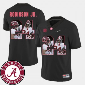 Men's Football University of Alabama Pictorial Fashion #24 Brian Robinson Jr. college Jersey - Black