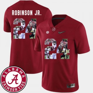 Men's Football Alabama Roll Tide #24 Pictorial Fashion Brian Robinson Jr. college Jersey - Crimson