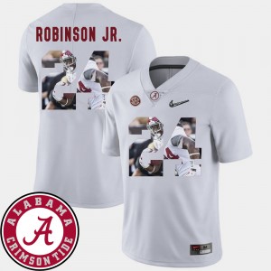 Men's #24 Brian Robinson Jr. college Jersey - White Pictorial Fashion Football Alabama Crimson Tide