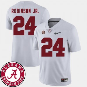 Mens 2018 SEC Patch Football #24 Roll Tide Brian Robinson Jr. college Jersey - White