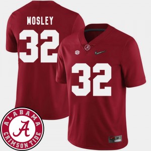 Men Alabama Football 2018 SEC Patch #32 C.J. Mosley college Jersey - Crimson