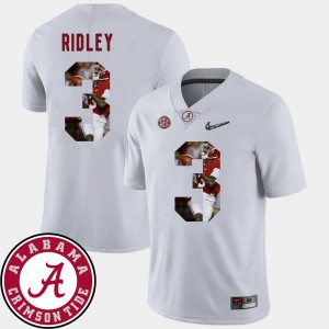 Men Football University of Alabama Pictorial Fashion #3 Calvin Ridley college Jersey - White