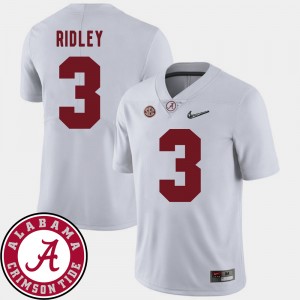 Mens 2018 SEC Patch Football Alabama Crimson Tide #3 Calvin Ridley college Jersey - White