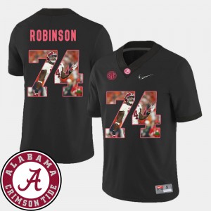 Men Pictorial Fashion Roll Tide Football #74 Cam Robinson college Jersey - Black