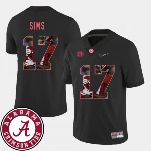 Men's Football #17 Pictorial Fashion Alabama Roll Tide Cam Sims college Jersey - Black