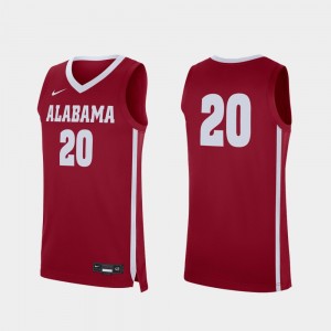 Men's Bama #20 Basketball Replica college Jersey - Crimson