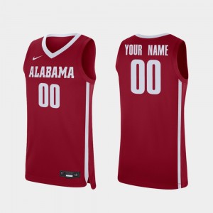 Mens #00 college Custom Jersey - Crimson Replica Basketball Alabama